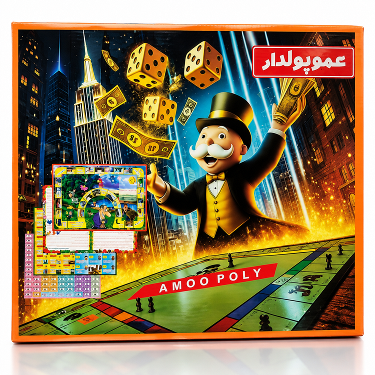 بازی عمو پولدار | بازی فکری و رومیزی خرید و فروش و مدیریت سرمایه مناسب دورهمی خانوادگی و دوستان